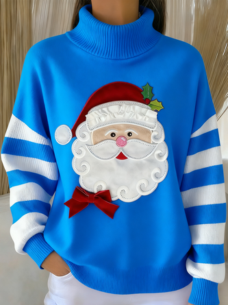 Women Striped Long Sleeve Comfy Vintage Sweater
