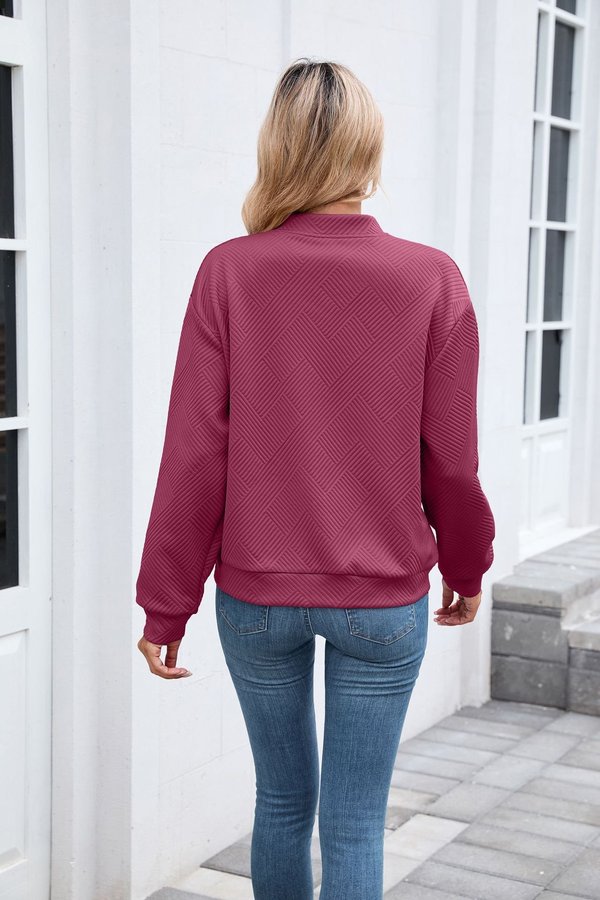 Women Spring/Fall Outerwear Casual Plain Long Sleeve Stand Collar Jacket