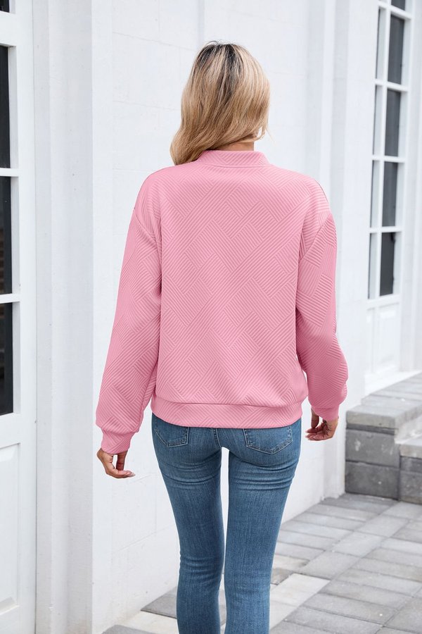 Women Spring/Fall Outerwear Casual Plain Long Sleeve Stand Collar Jacket