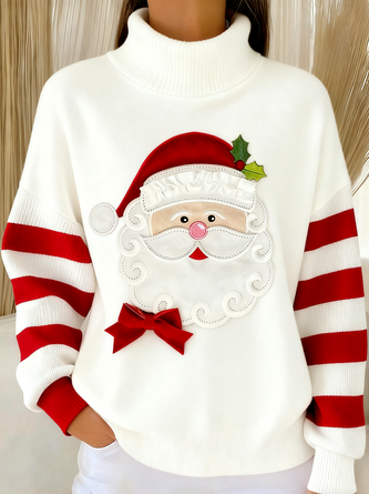 Women Striped Long Sleeve Comfy Vintage Sweater