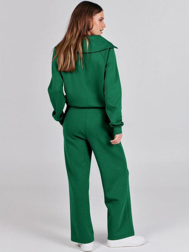 Women Plain Two-Piece Set Daily Long Sleeve Casual Spring/Fall Top With Pants Matching Set